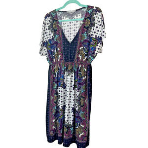 Maurices STRETCHY BOHO Long Dress 0 Colorful Empire Waist